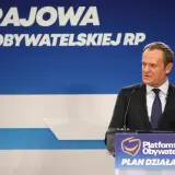 Donald Tusk przemawia na konferencji Platformy Obywatelskiej RP.