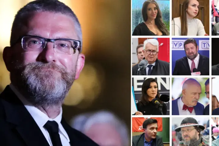 Grzegorz Braun, gdzie się urodził? Collage z politykami, w tym z nim.